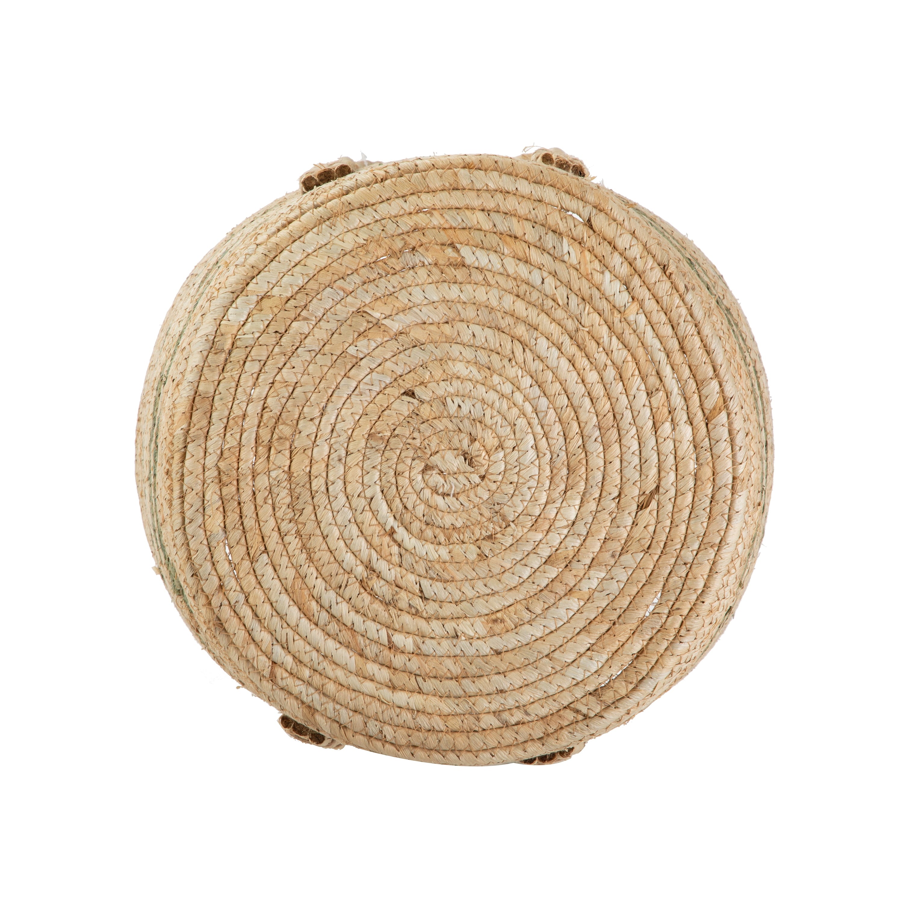 AVERO™ Natural Maize Colored Stripe Basket, Green, Large - AVERO™