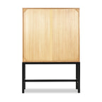 AVERO™ Ezra China Cabinet, Light Honey Finish and Black Stand - AVERO™