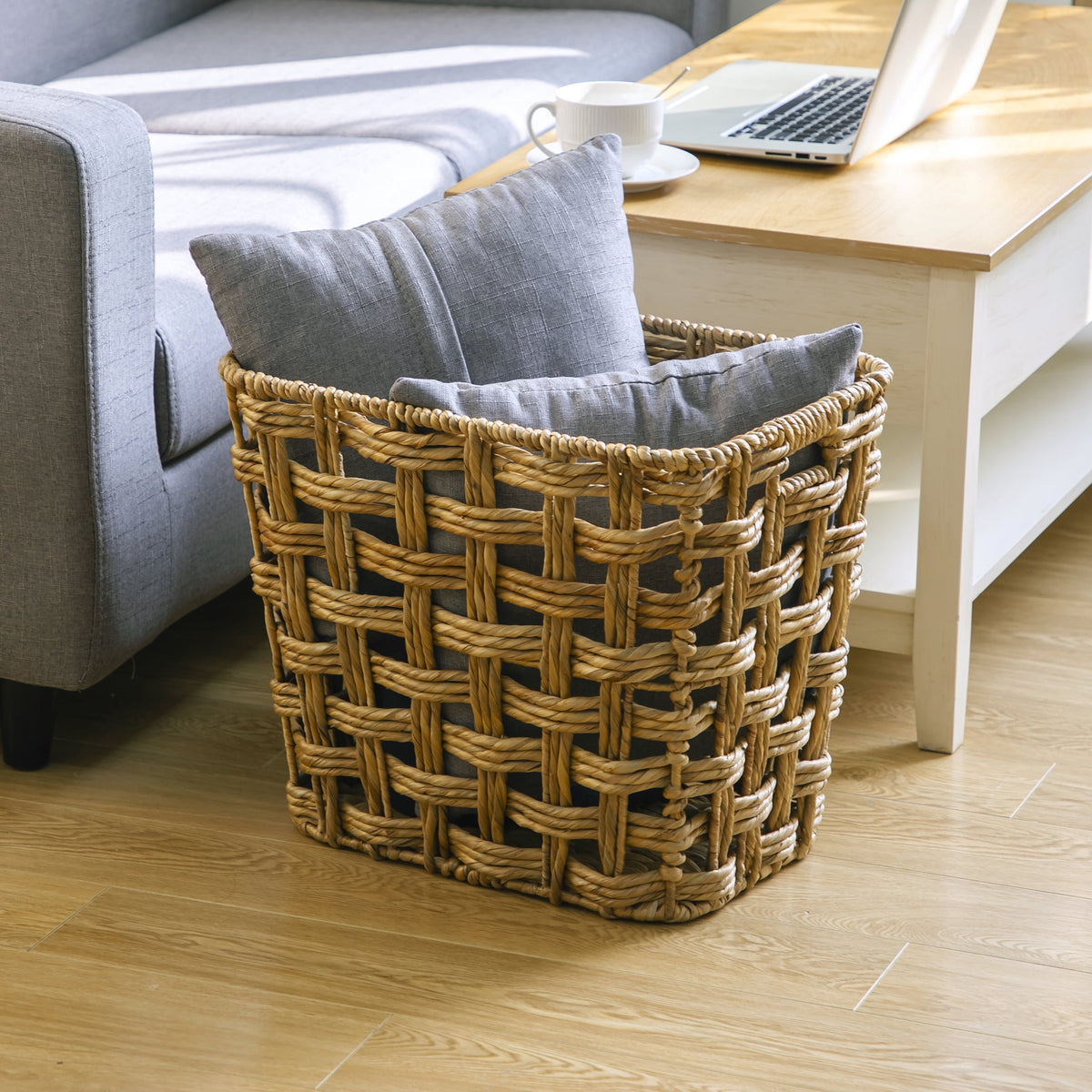 AVERO™ Extra Large Hyacinth Twist Storage Basket with Handles - AVERO™