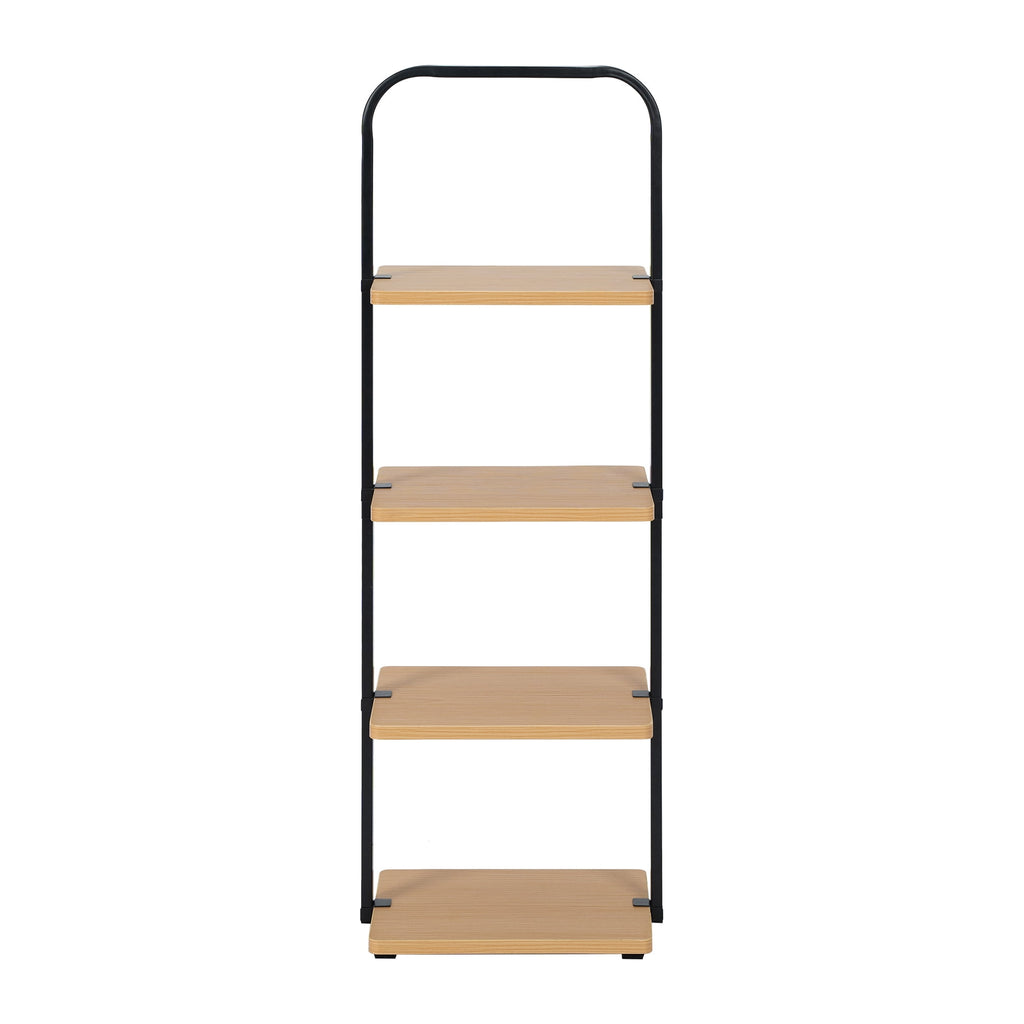 AVERO™ Juliet 4-Tier Wooden Shoe Ladder for Shoe Storage, Black and Light Honey Wood, Holds up to 4 Pairs - AVERO™