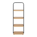AVERO™ Juliet 4-Tier Wooden Shoe Ladder for Shoe Storage, Black and Light Honey Wood, Holds up to 4 Pairs - AVERO™