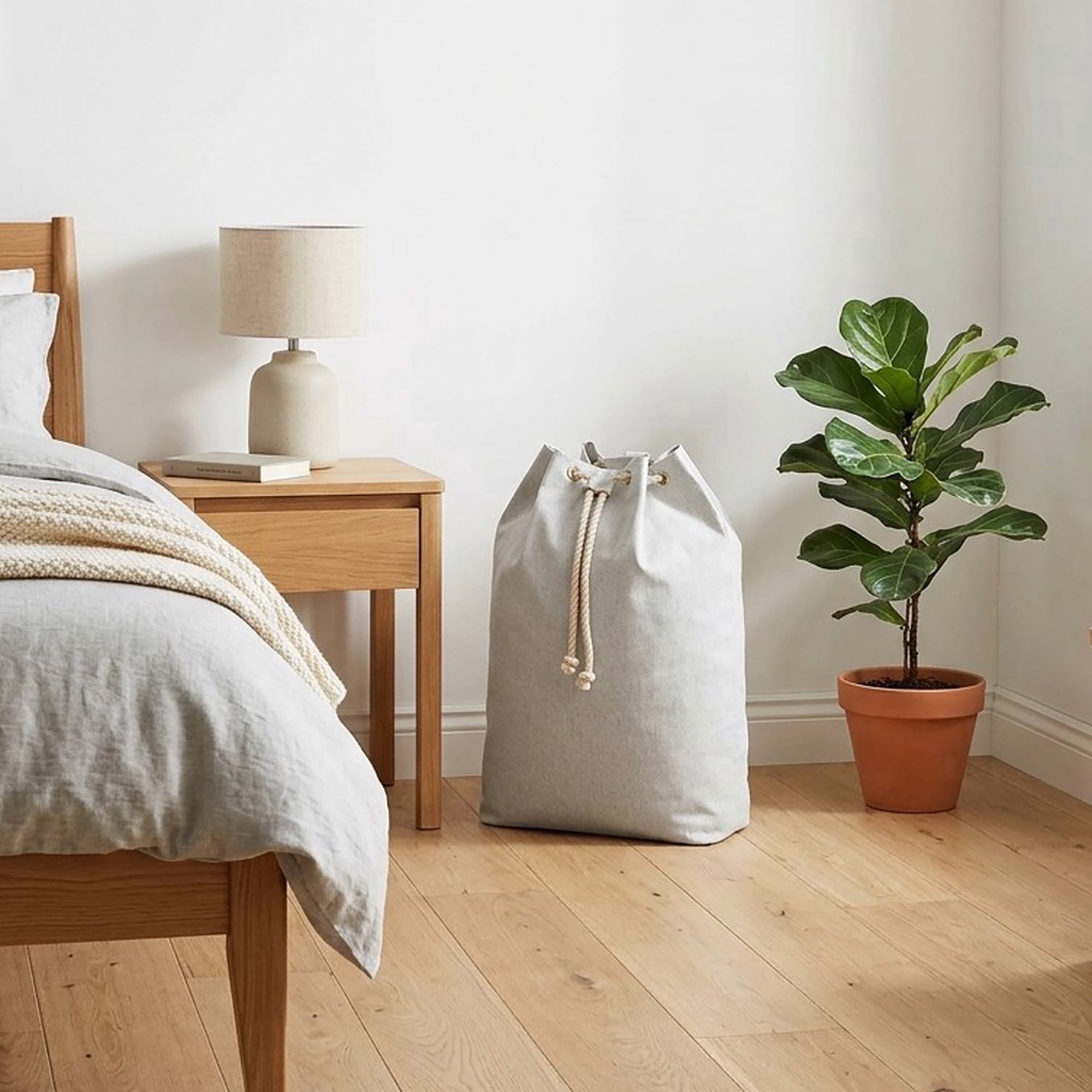 AVERO™ (2 Pack) Better Homes Gardens Polyester and Cotton Canvas Laundry Bag Gray 15 in W x 7 in D x 24.5 in H - AVERO™