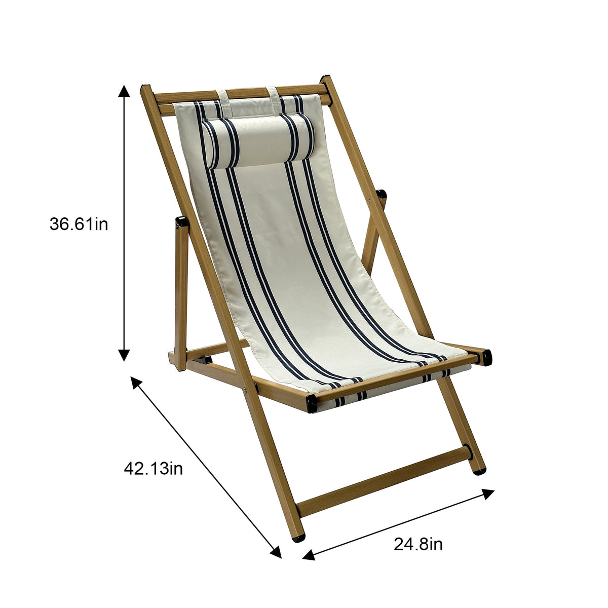 AVERO™ (2 pack) Resort Sling Fabric Chair, Beige & Blue Stripe - AVERO™