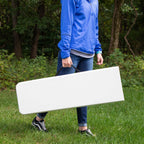 AVERO™ 6' Centerfold Bench, Steel Frame, Indoor Outdoor, Includes Carry Handle, White - AVERO™