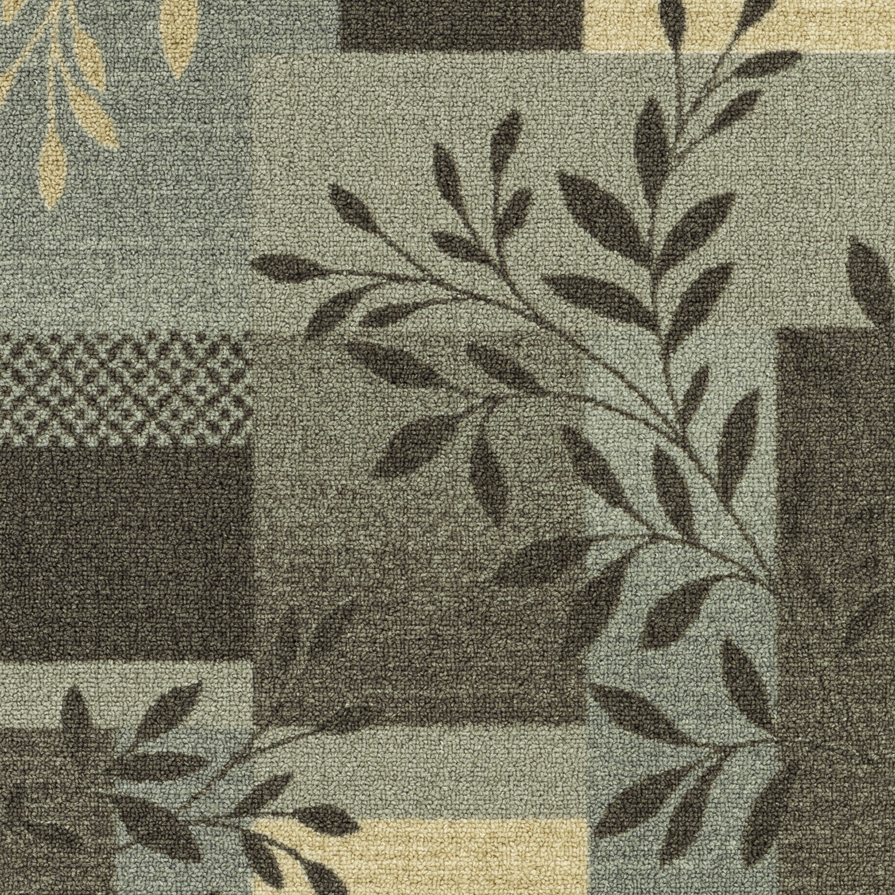 AVERO™ (2 pack) Gray Leaf Block Print Indoor Accent Rug, 2'6" x 3'10", For Home Decor - AVERO™