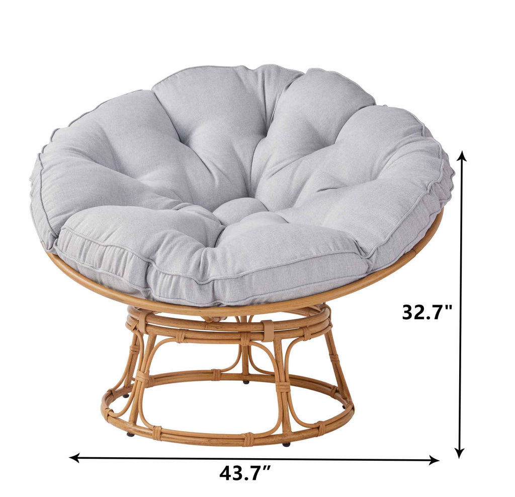 AVERO™ Emma Papasan Accent Chair, Gray Linen - AVERO™