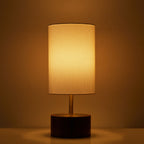 AVERO™ Woodgrain Touch Table Lamp, Walnut and Brushed Brass Finish, 16.25 in - AVERO™