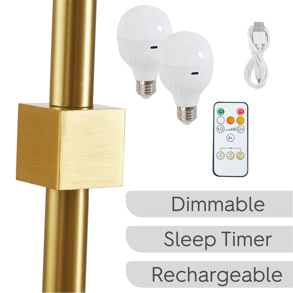AVERO™ Contemporary Indoor 2-Pack Convertible LED Sconce Table Lamp, Gold - AVERO™