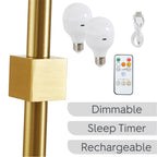 AVERO™ Contemporary Indoor 2-Pack Convertible LED Sconce Table Lamp, Gold - AVERO™