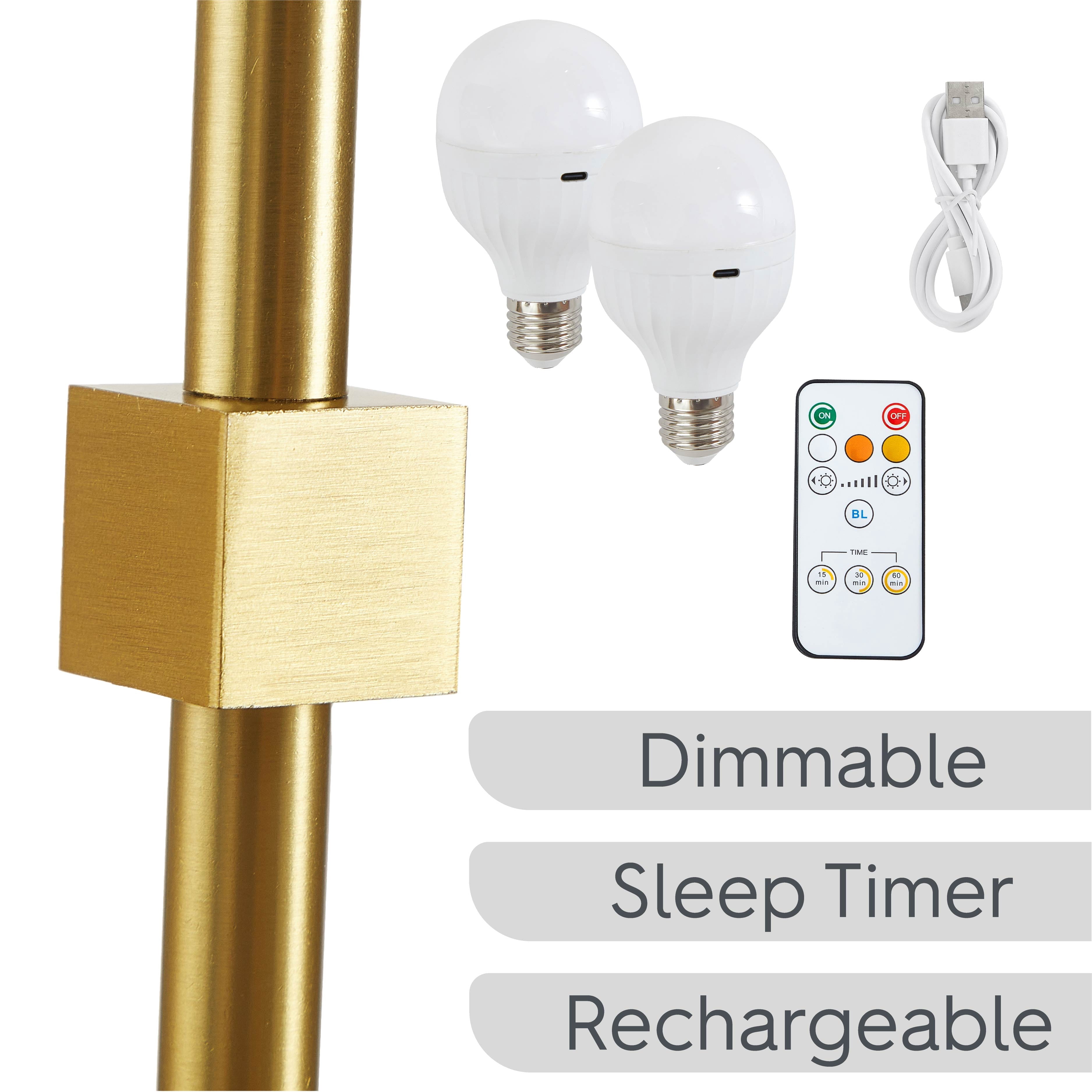 AVERO™ Contemporary Indoor 2-Pack Convertible LED Sconce Table Lamp, Gold - AVERO™