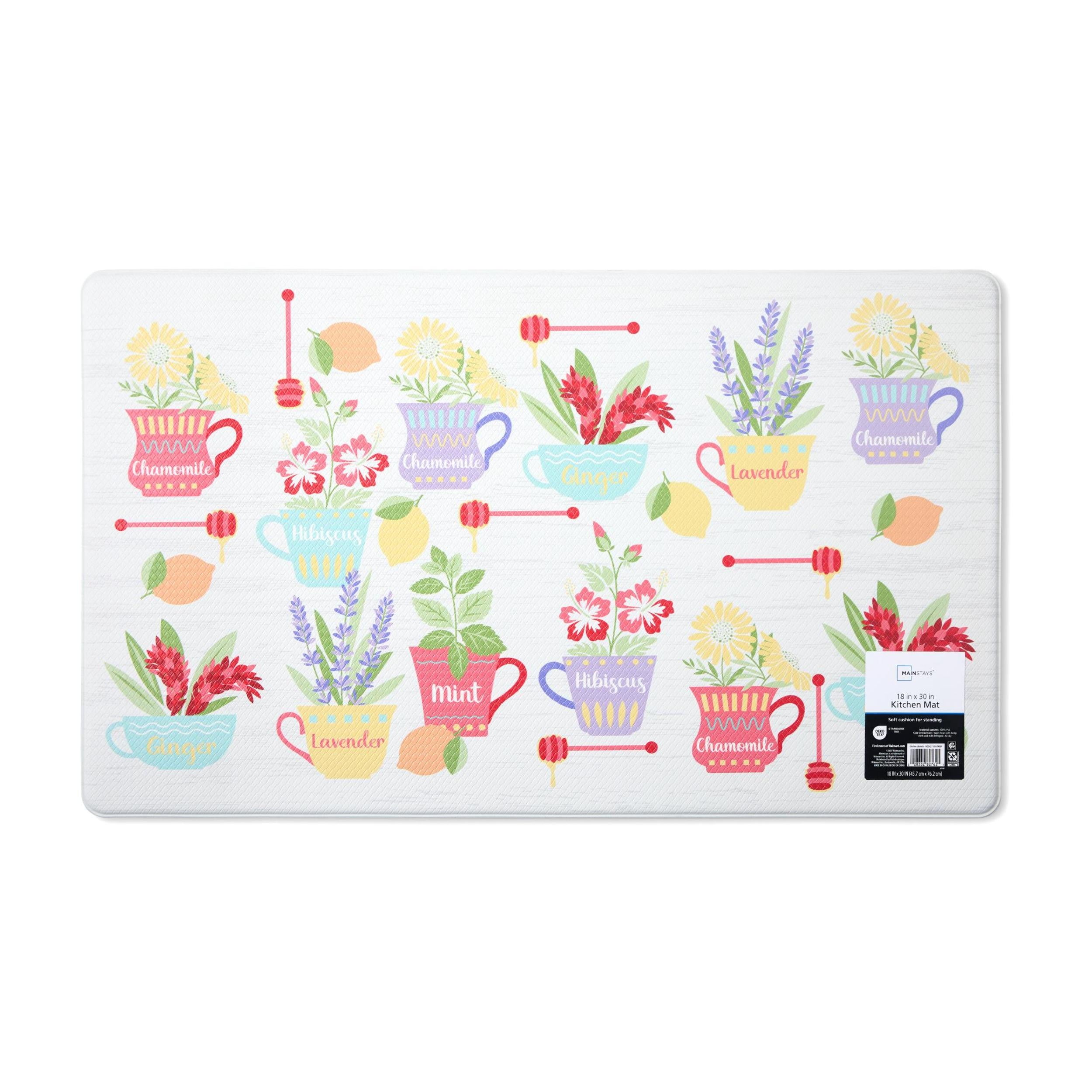 AVERO™ 4 Pack Multicolor Kitchen Mat Herbal Tea 18w x 30l 1 Piece - AVERO™