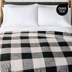 AVERO™ Buffalo Plaid Cotton Quilt, King, Black & White Bedding - AVERO™