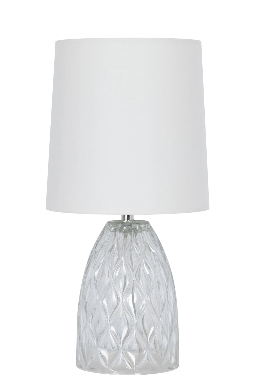 AVERO™ 4 Pack Mini Clear Glass Table Lamp with White Shade 12.75 in - AVERO™