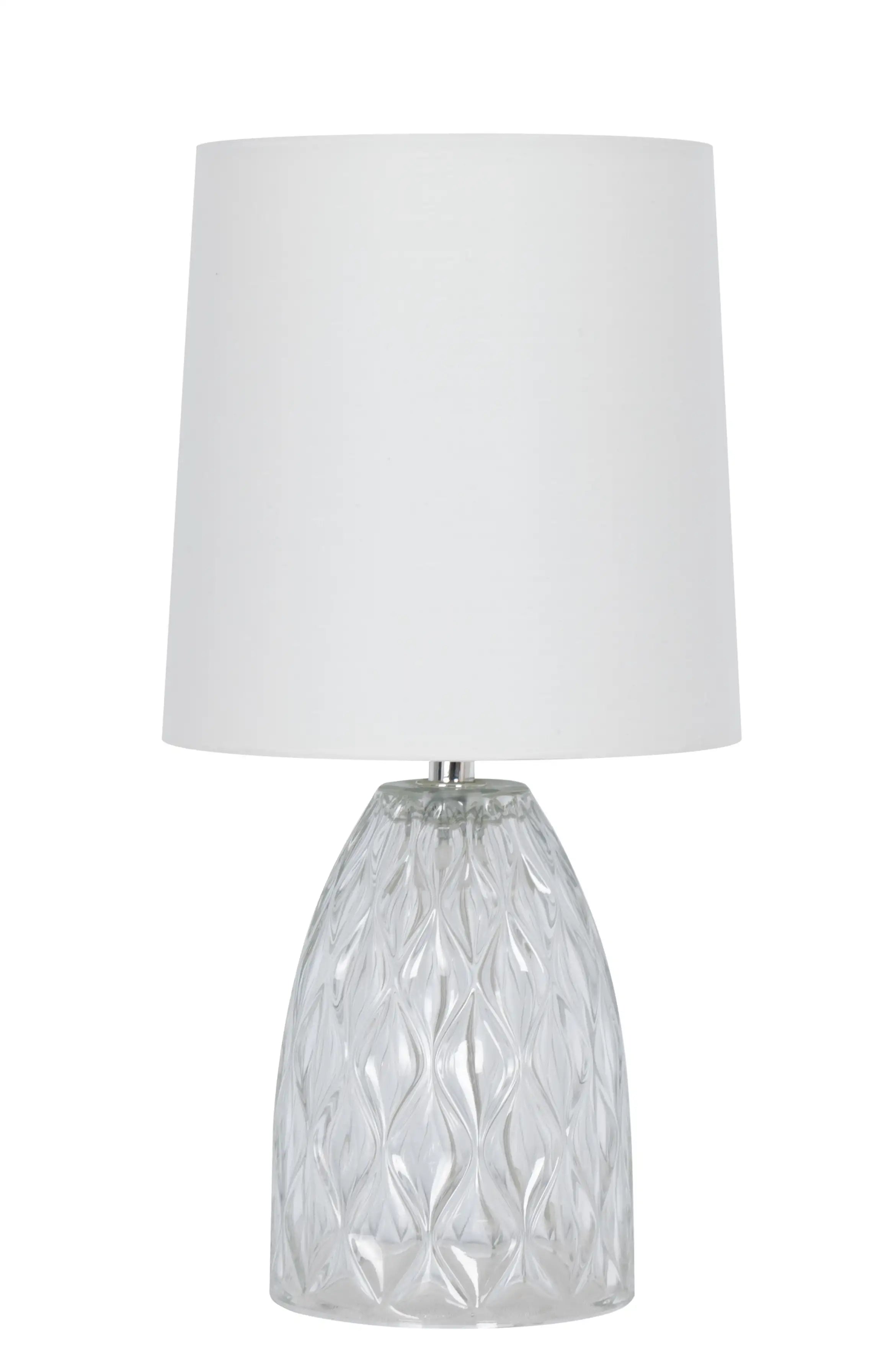 AVERO™ 4 Pack Mini Clear Glass Table Lamp with White Shade 12.75 in - AVERO™