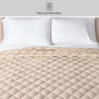 AVERO™ Papyrus Beige Diamond Cotton Gauze Quilt, King - Breathable Cotton Bedding - AVERO™