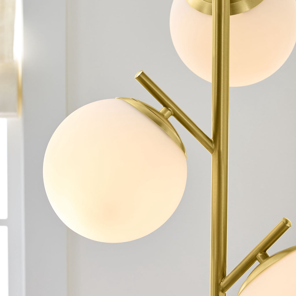 AVERO™ 3-Globe Freestanding Floor Lamp, 65 in, Frosted Glass Shades, Foot Switch - AVERO™