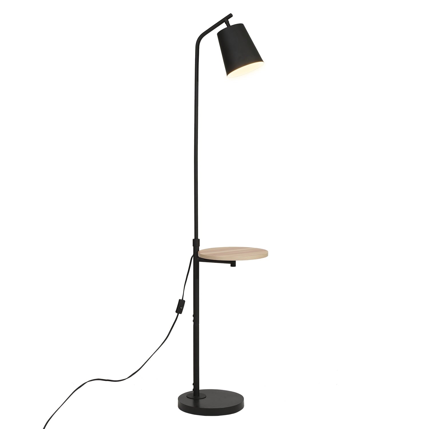 AVERO™ 65" Modern Adjustable Head Matte Black Floor Lamp with Black Conical - AVERO™