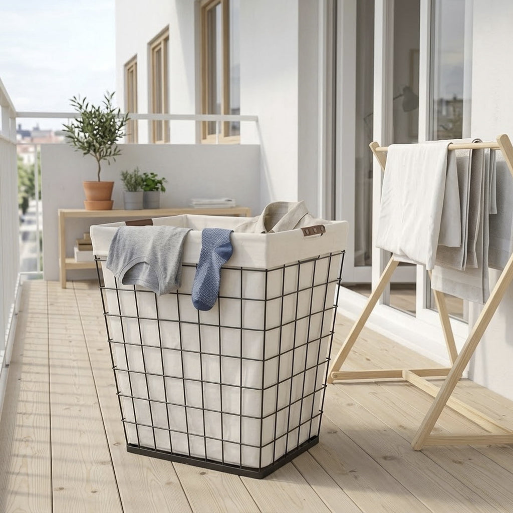 AVERO™ 75L Rectangular Steel Wire Laundry Hamper with Removable Liner, Natural, Adult - AVERO™