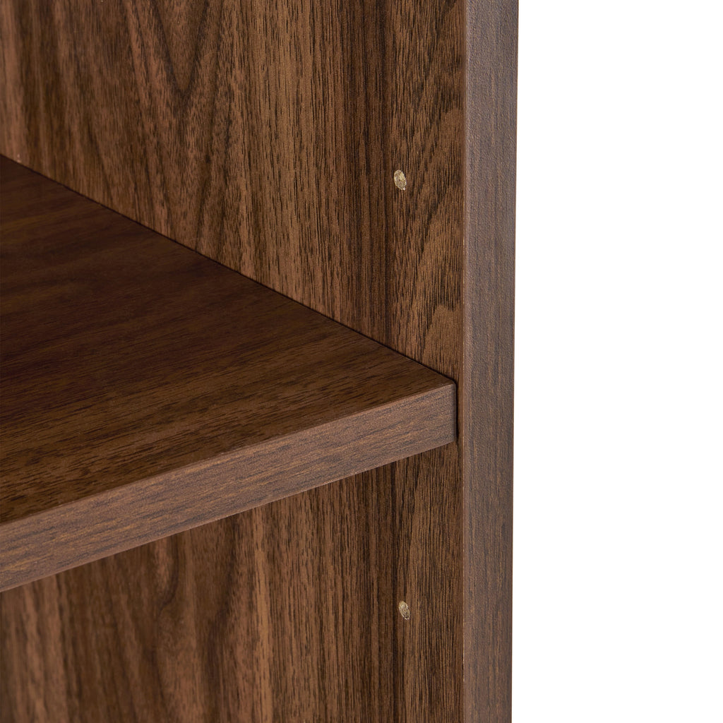 AVERO™ Lillian Fluted Bookcase with Doors and Storage, Walnut Finish - AVERO™