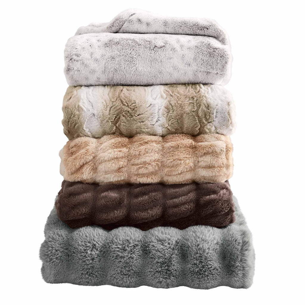 AVERO™ Almond Biscuit Ombre Faux Fur Throw, 50 in x 72 in - AVERO™