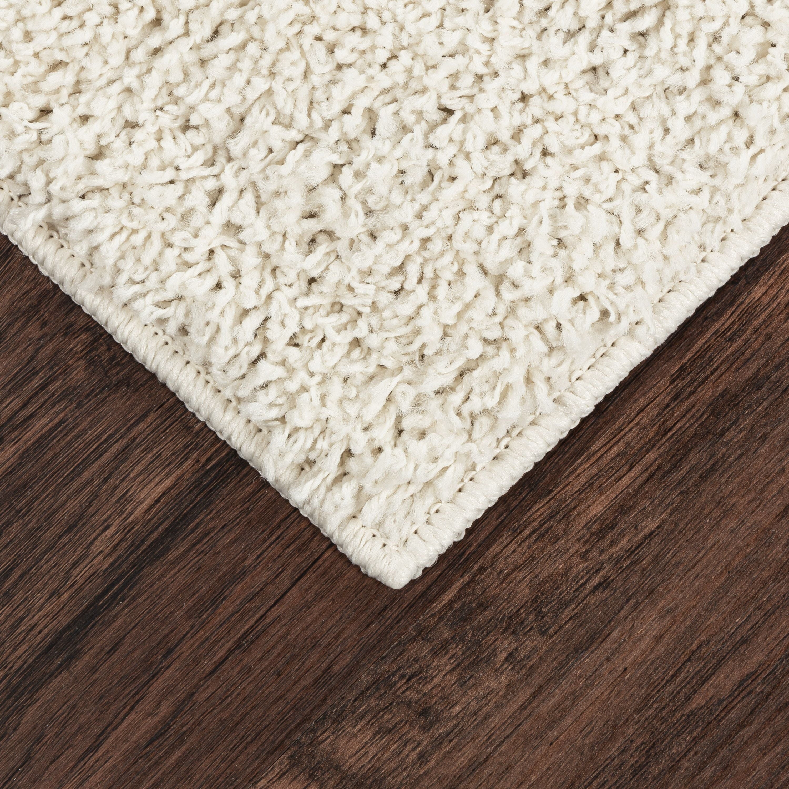 AVERO™ (2 pack) Traditional Solid Ivory Shag Indoor Area Rug, 5 ft x 7 ft - AVERO™