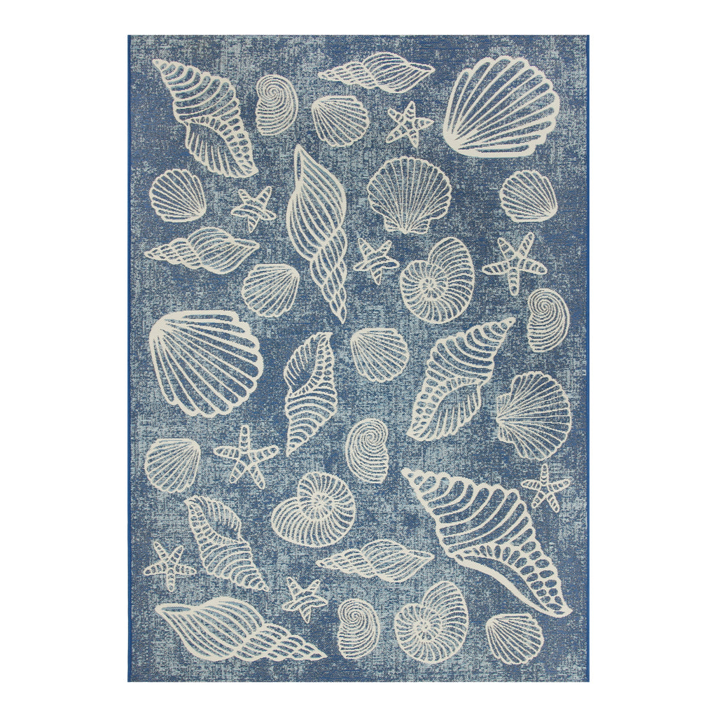 AVERO™ 5' x 7' Blue Seashell Outdoor Rug - AVERO™