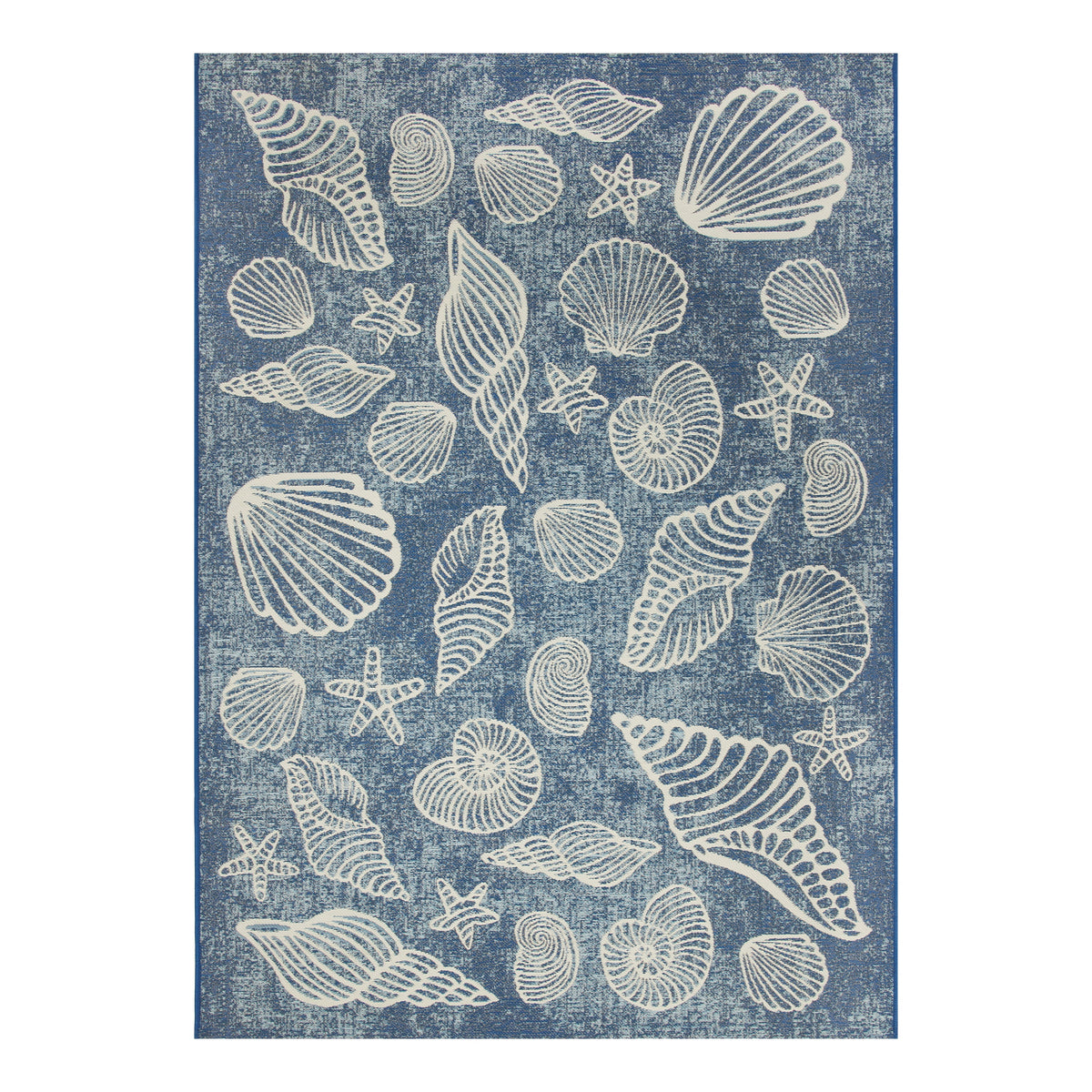 AVERO™ 5' x 7' Blue Seashell Outdoor Rug - AVERO™