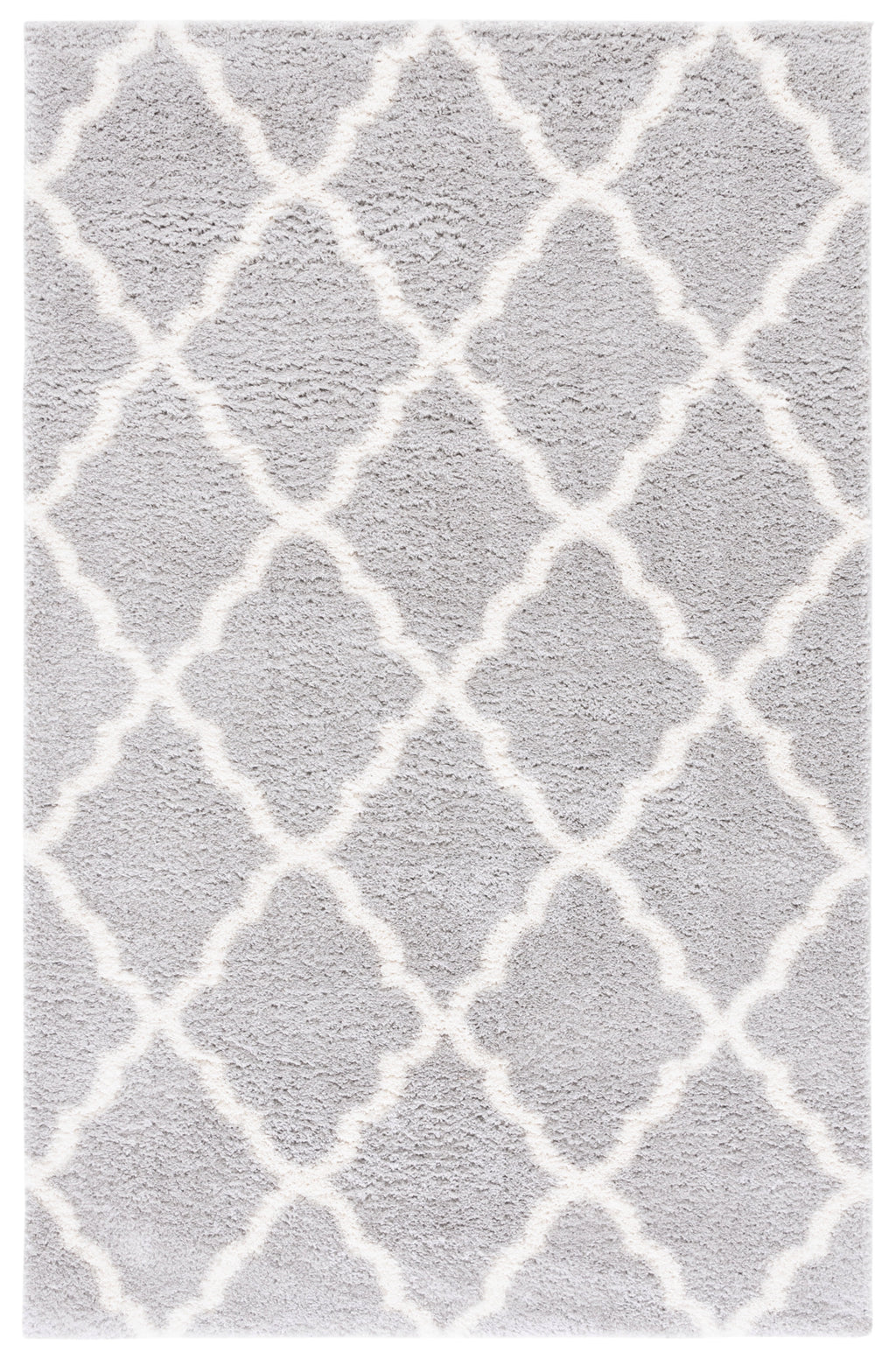 AVERO™ Gray & Ivory Plush Trellis Shag Indoor Area Rug, 5' x 7' - AVERO™