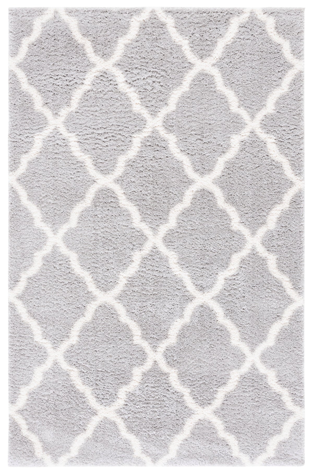 AVERO™ Gray & Ivory Plush Trellis Shag Indoor Area Rug, 5' x 7' - AVERO™