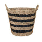 AVERO™ Extra Large Striped Seagrass Decorative Storage Basket with Handles, 17 in x 18 in - AVERO™