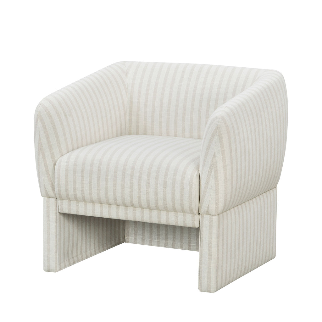 AVERO™ Beautiful Small Space Accent Chair , Beige and White Linen - AVERO™