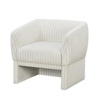 AVERO™ Beautiful Small Space Accent Chair , Beige and White Linen - AVERO™