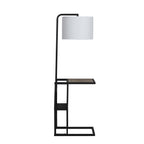 AVERO™ 54" Matte Black Metal Floor Lamp with Faux Wood Table and Magazine Rack - AVERO™