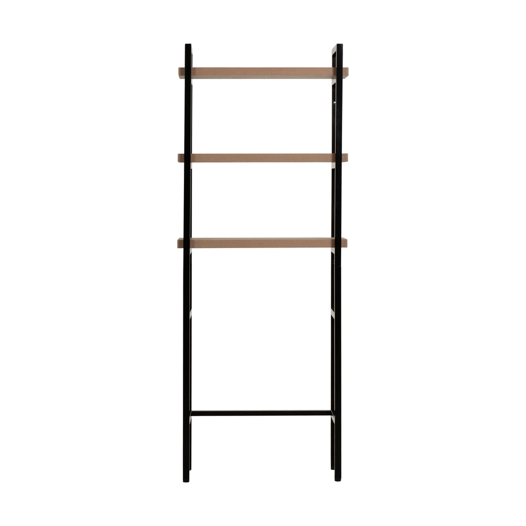 AVERO™ Jace 3-Shelf Over-the-Toilet Storage Shelf, Black Frame with Oak Shelves - AVERO™