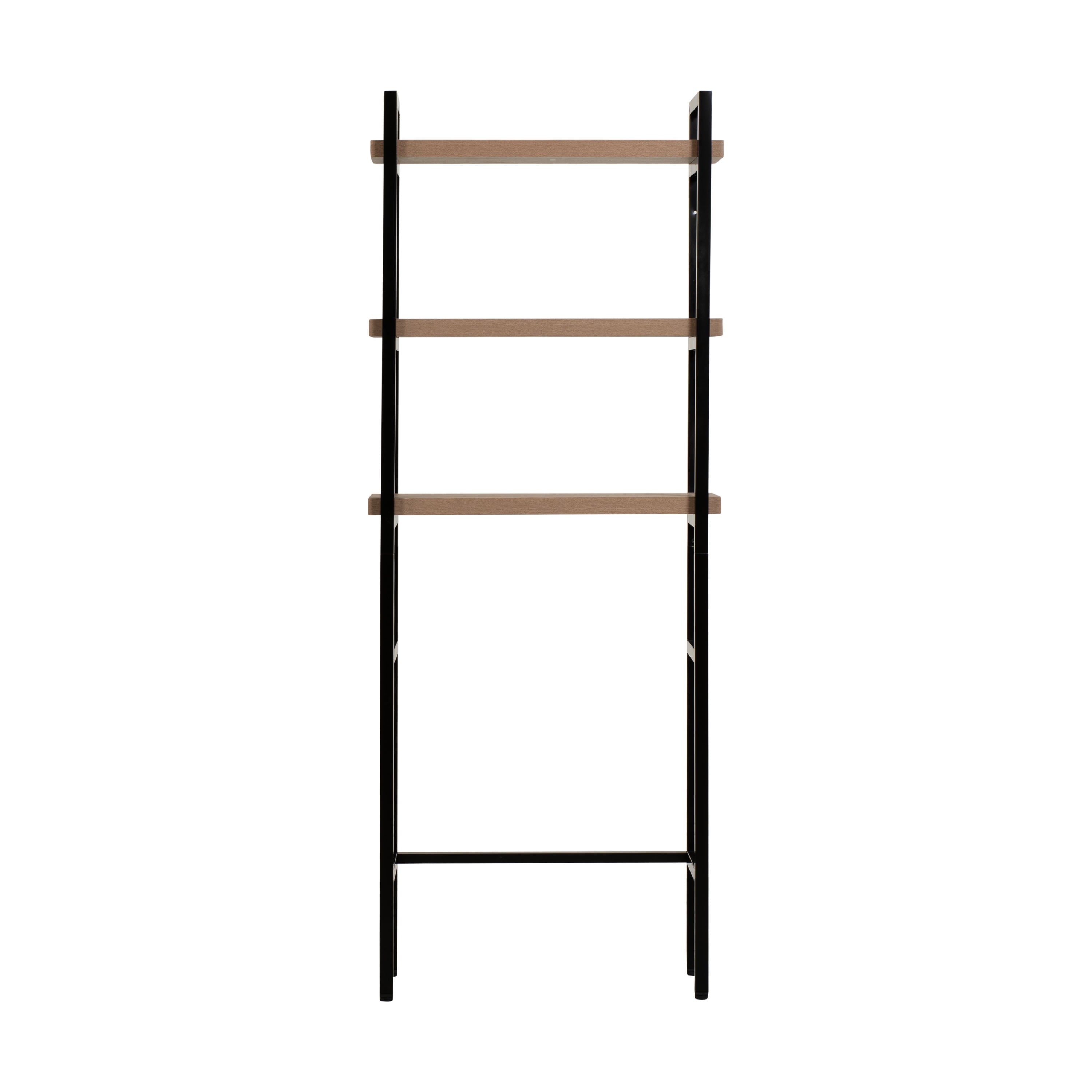 AVERO™ Jace 3-Shelf Over-the-Toilet Storage Shelf, Black Frame with Oak Shelves - AVERO™