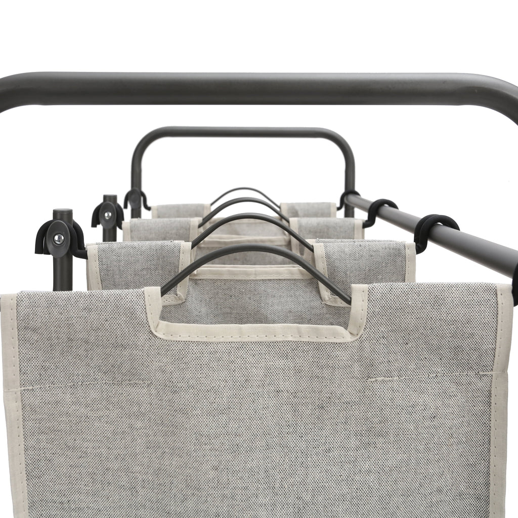 AVERO™ Laundry Sorter and Hamper, Metal Rolling Cart with 3 Removable Fabric Bins, Grey - AVERO™