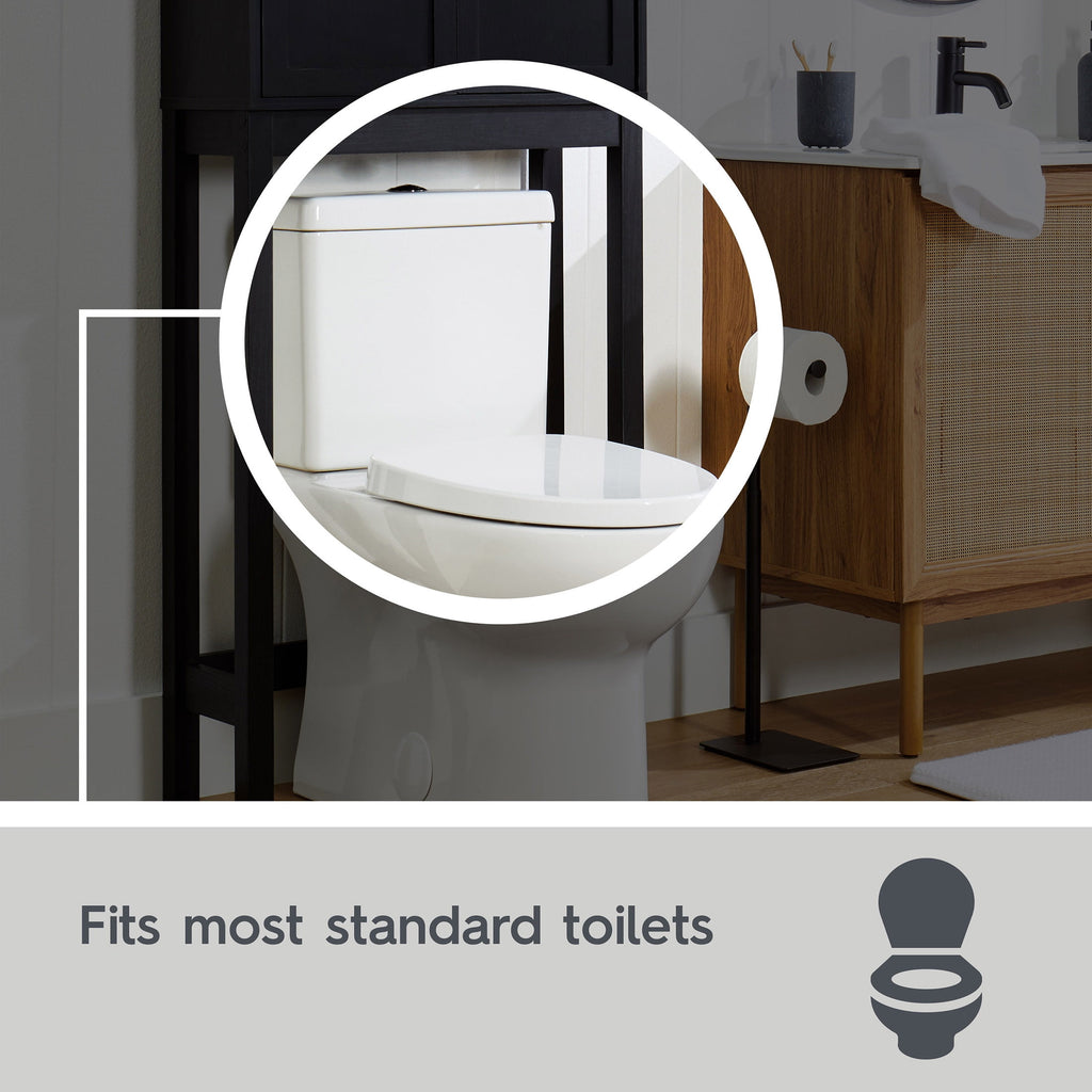 AVERO™ Juliet over-the-Toilet Space Saver Cabinet, 2 Adjustable Shelves, Black - AVERO™