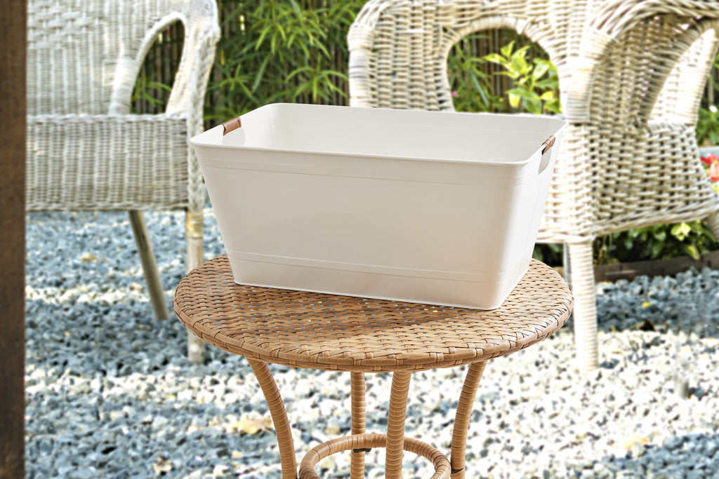AVERO™ Beverage Tub, Vanilla White Rectangle, 21.96" L x 14.96" W x 10" H - AVERO™