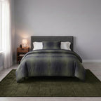 AVERO™ Solid High Low Tufted Grid Dark Green Indoor Area Rug, 8' x 10' - AVERO™