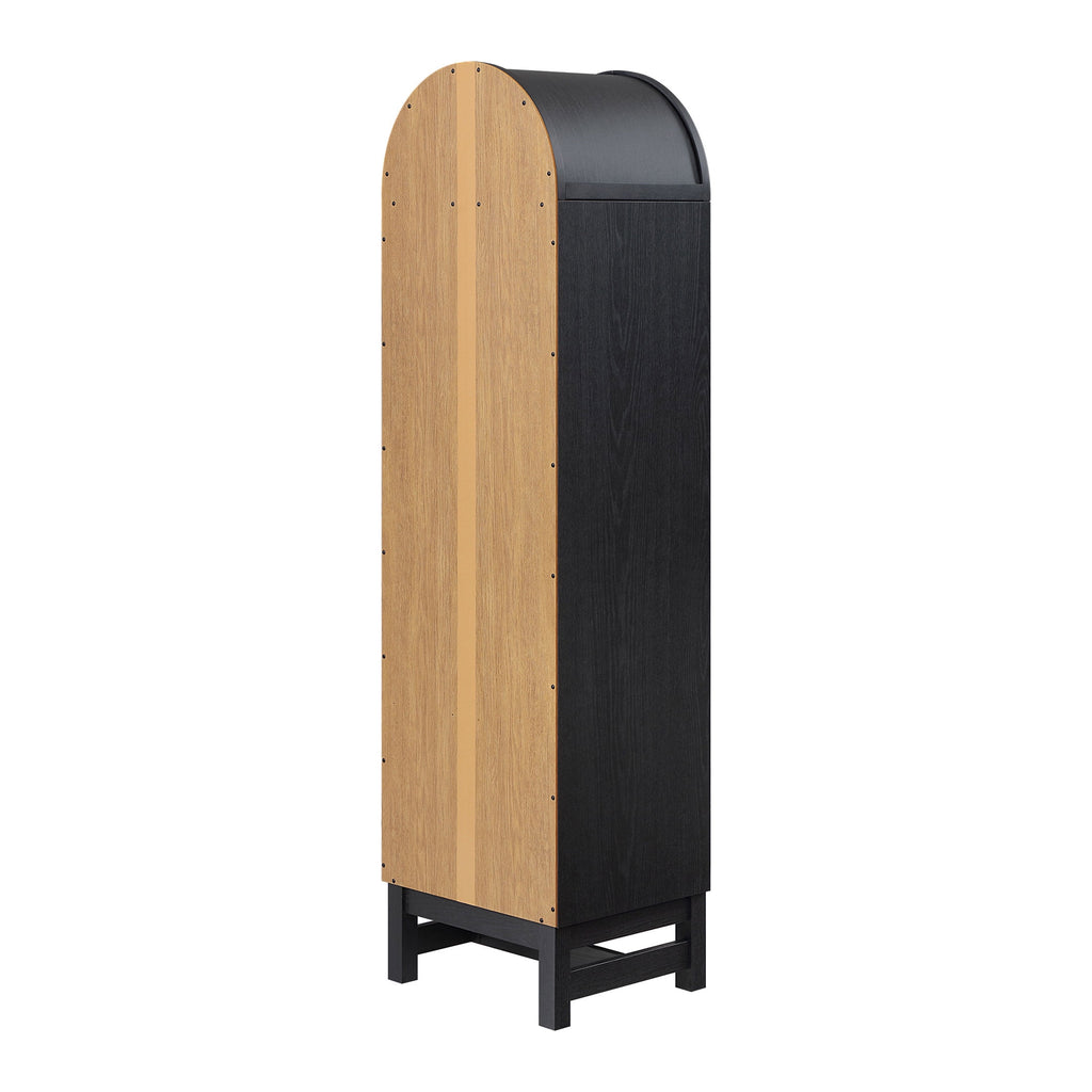 AVERO™ Juliet Narrow Arch Bookcase, Rich Black and Light Honey - AVERO™