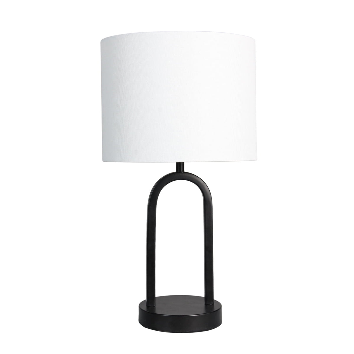 AVERO™ (3 pack) 16.75 in Black Metal Arch Table Lamp with White Fabric Shade - AVERO™