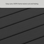 AVERO™ Ezra 6-Piece Outdoor HDPE Dining Set with Bench, Black - AVERO™
