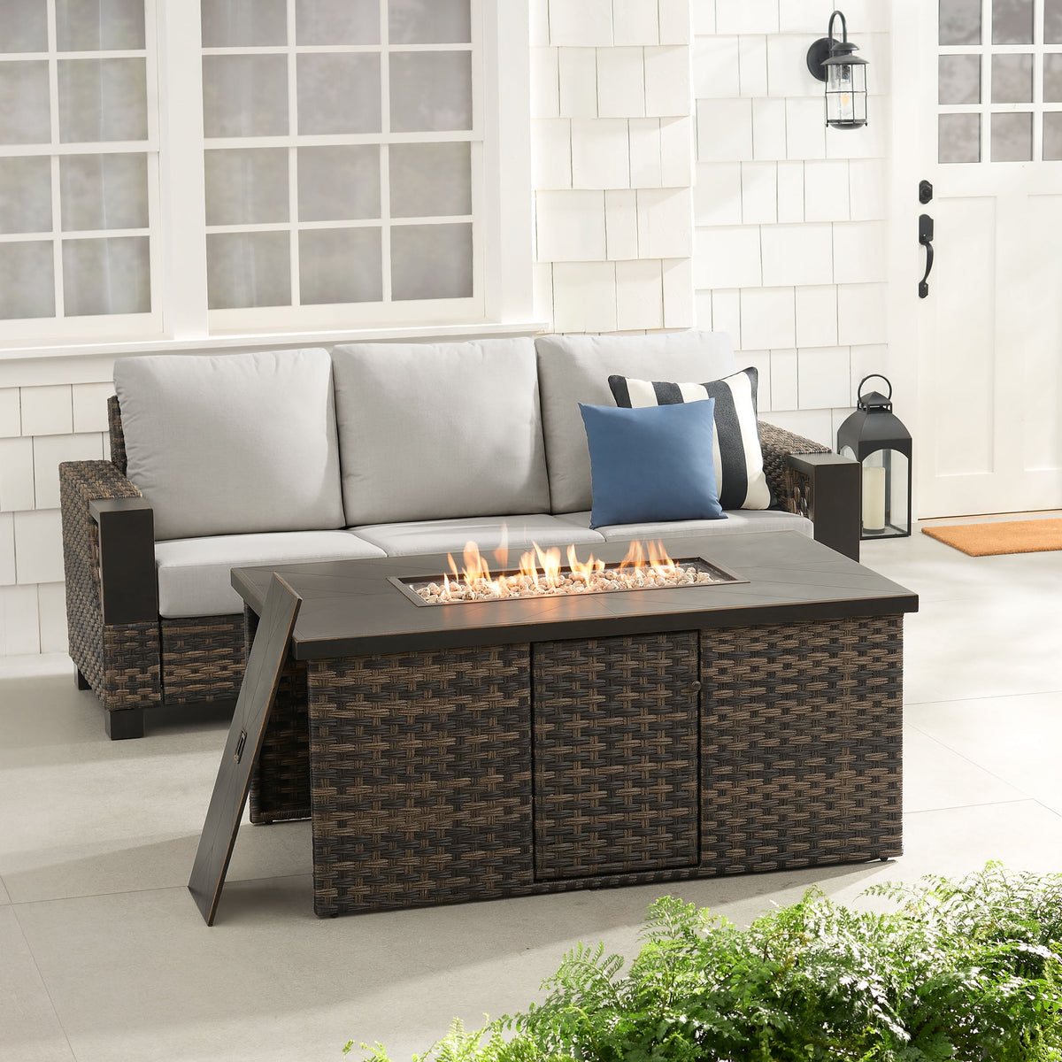 AVERO™ Rockport 4-Piece Outdoor Conversation Set with Firepit Table - AVERO™