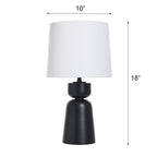 AVERO™ Wood Totem Table Lamp with White Linen Shade, 10"L x 10"W x 18"H - AVERO™
