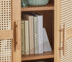 AVERO™ Springwood Caning Storage Accent Cabinet, Light Honey Finish - AVERO™