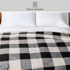 AVERO™ Buffalo Plaid Cotton Quilt, King, Black & White Bedding - AVERO™