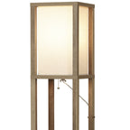 AVERO™ 62.25" Modern Pull Chain Weathered Floor Lamp with Natural Square Shade - AVERO™