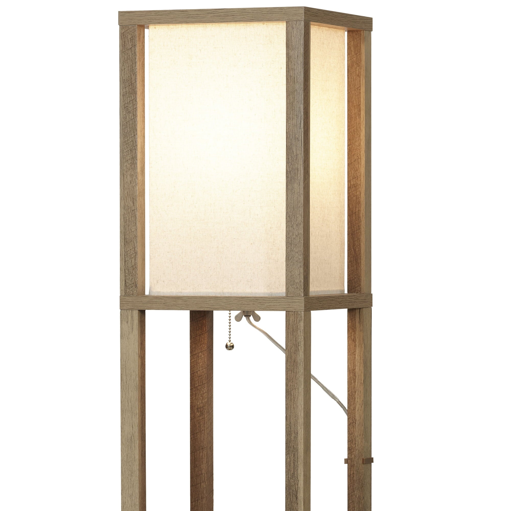 AVERO™ 62.25" Modern Pull Chain Weathered Floor Lamp with Natural Square Shade - AVERO™