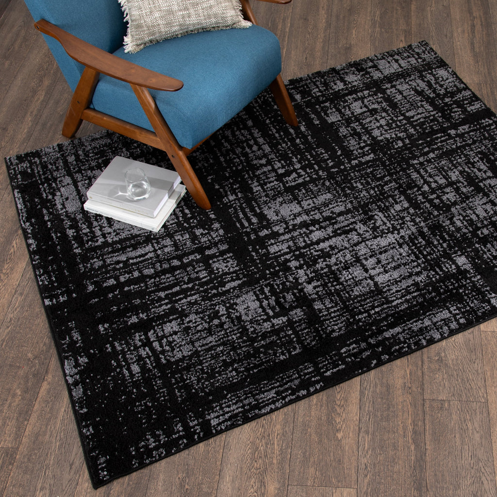 AVERO™ 60"x79" Black and Gray Abstract Indoor Area Rug - AVERO™