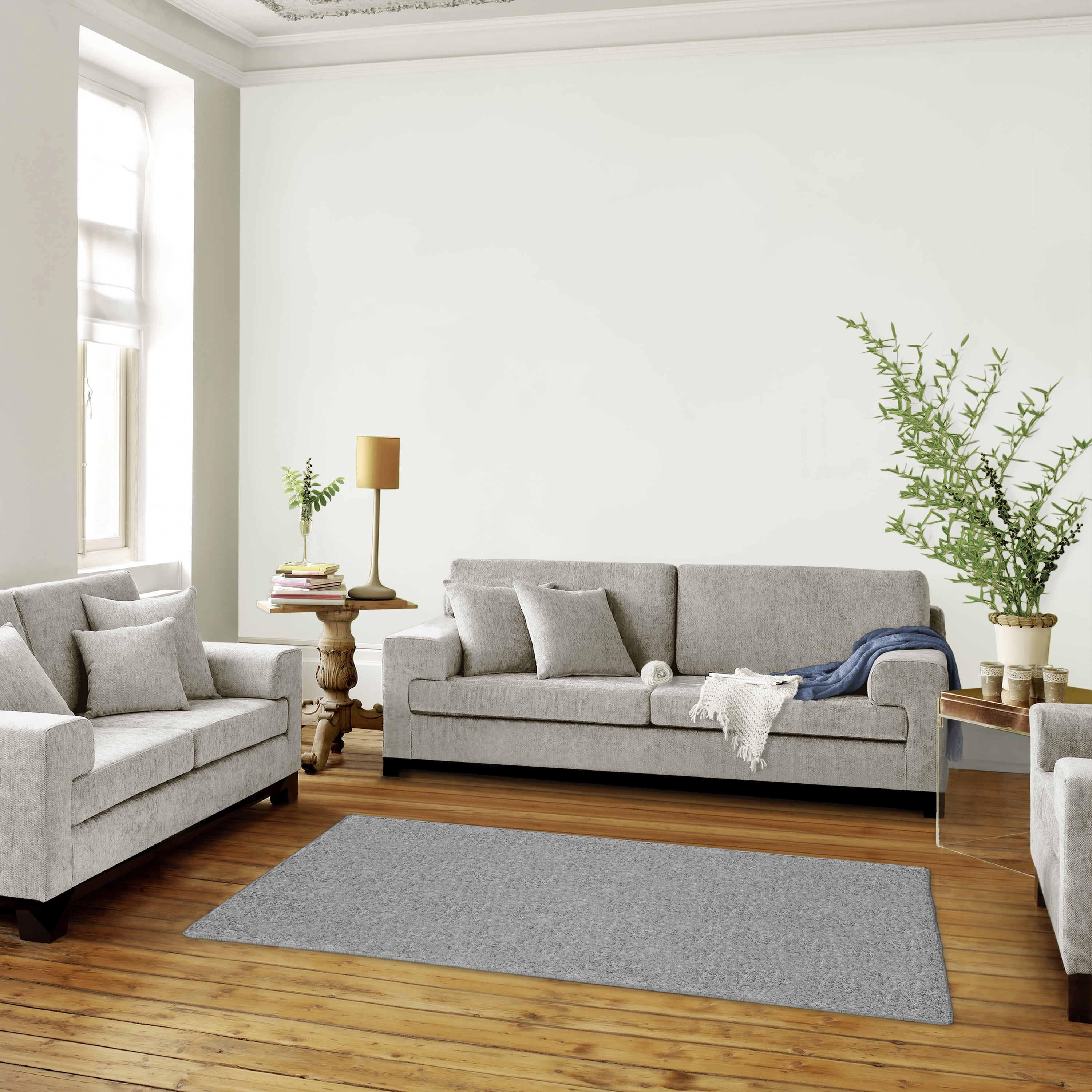 AVERO™ 47"x65" Gray Microfiber Plush Shag Area Rug Soft, Durable Indoor Rug for Living Room, Bedroom, or Dining Room - AVERO™